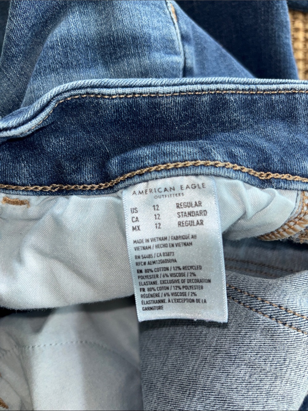 American Eagle Curvy Jeggings size 12 - Picture 7 of 7